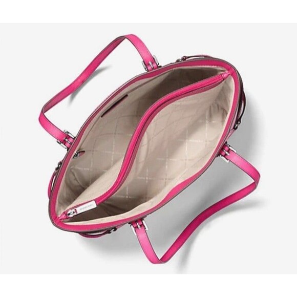 New Michael Kors Voyager Large Saffiano Leather Tote Dragonfruit - Picture 3 of 3